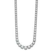 14k White Gold 50 7/8 carat Lab Grown Diamond VS+ F+ Complete Round 20 inch Graduated Tennis Necklace